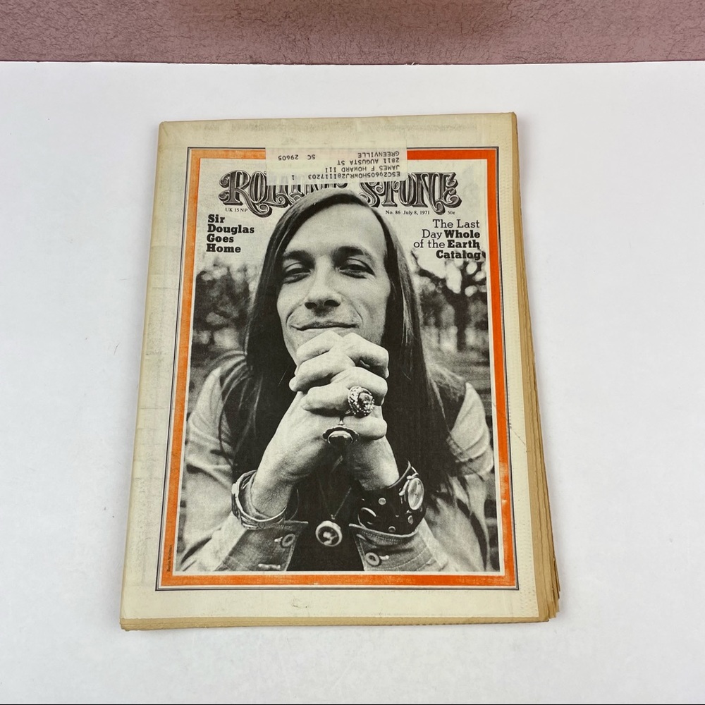 Vintage Rolling Stone Magazine Sir Douglas July 8, 1971 Music Art History
